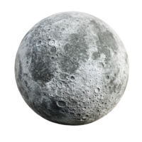 Isolated 3d moon model with intricate details on a clear backdrop png
