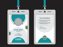 ID card Layout with Green vector