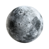 Detailed 3d lunar surface against a clear transparent background png