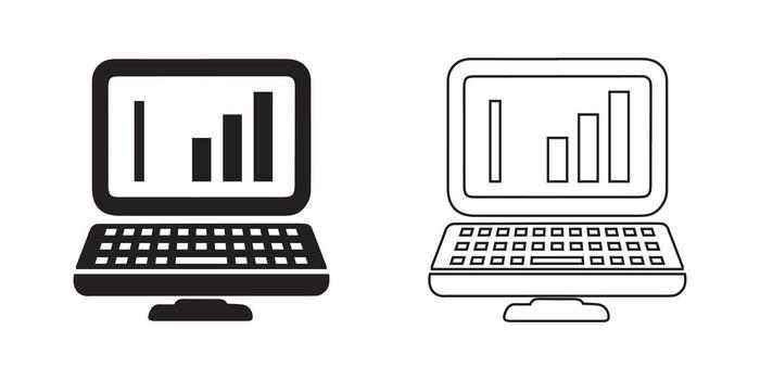 Laptop Icon in simple and minimal style vector