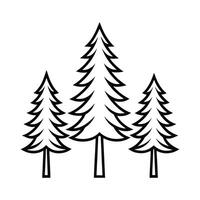 Three pine trees on a white background vector