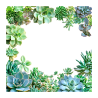 Modern succulent border design on a on a transparent background png