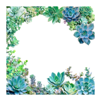 succulent border on a on a transparent background png