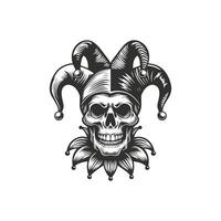 Skull Dressed in Jester Hat vector