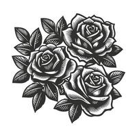 Retro Rose Flash Tattoo Design vector