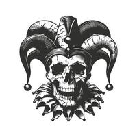 Dark Skull with Jester Hat Design vector