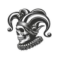 Classic Skull with a Jester Hat vector