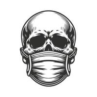 Skull with a Protective Medical Mask vector