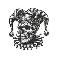 Jester Hat Adorned Skull Design vector