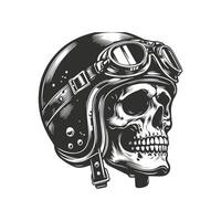 Pilot Helmet with Skull Design vector