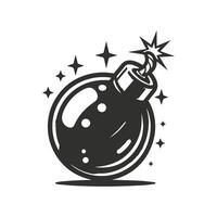 A black and white bomb icon vector