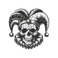 Illustration of Skull with Jester Hat vector