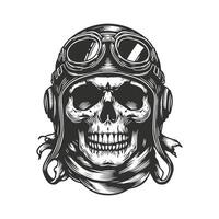 Skull in Aviator Helmet Design vector