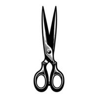 Vintage illustration of a pair of scissors. vector