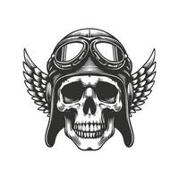 Pilot Helmet Skull Graphic vector