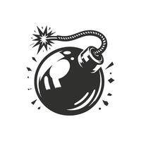 A black and white bomb icon vector
