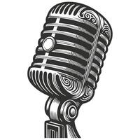 Classic Music Microphone in Retro Style vector