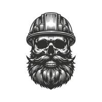 Miner Helmet on Skull Graphic vector