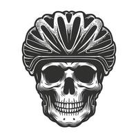 Cycling Skull with Helmet Design vector