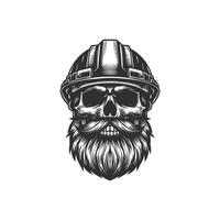 Miner Helmet Skull Design vector