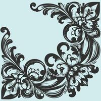 ilustración de floral diseño en el forma de un C vector