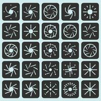 A set of different icons for a camera vector