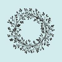 A black and white illustration of a wreath vector