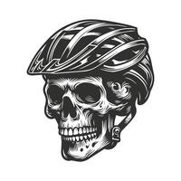 Helmeted Skull for Biking Theme vector