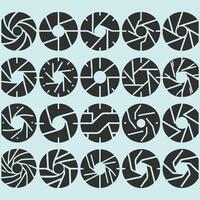 A set of circular shapes with black and white lines vector