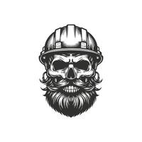 Skull with Helmet for Miners vector