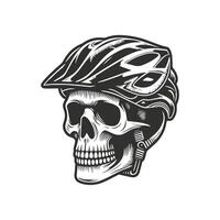 Biker Skull with Helmet Design vector