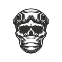 Skull Illustration with Face Mask vector