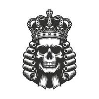 Skull in Legal Judge Wig Illustration vector