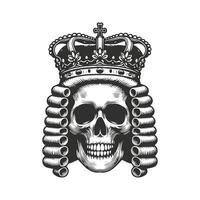 Skull with Classic Judge Wig Art vector