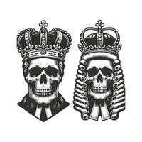 Skull Design with Traditional Judge Wig vector