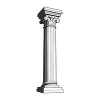 A drawing of a column with a base vector