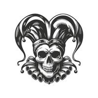 Grinning Skull in a Jester Hat vector