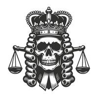 Judge Wig on Skull Artwork vector