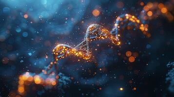 DNA gene helix spiral 3D loop, chromosome molecule cell. DNA molecule or genome cell for molecular science and genetic medicine technology. photo