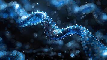 DNA gene helix spiral 3D loop, chromosome molecule cell. DNA molecule or genome cell for molecular science and genetic medicine technology. photo
