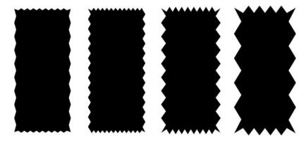 Zigzag border frame design. Geometric pattern with four variations vector
