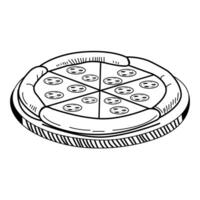 Pizza slice outline icon vector