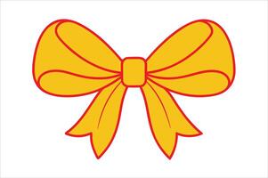 A yellow bow on a white background vector