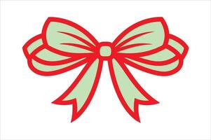 A red and green bow on a white background vector