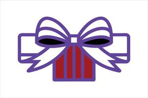 A purple and red bow with a red ribbon vector