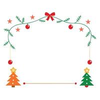 Christmas tree frame with ornaments and decorations vector
