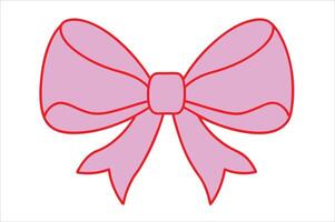 A pink bow on a white background vector