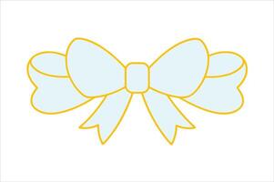 A blue bow with a yellow ribbon on a white background vector