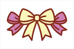 A bow with a ribbon on it vector