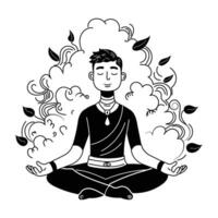 Concentration illustration in hand drawn style vector